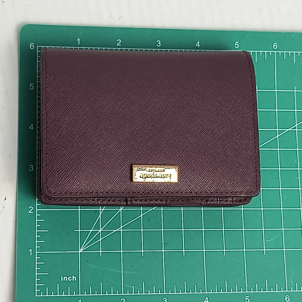 Kate Spade Folding Wallet Zip Snap Eggplant Vintage Y2K